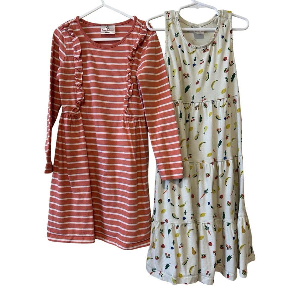 Hanna‎ Andersson Set Of 2 Dresses Size 120 Cm (6-7 Yrs) Pink Stripe & Floral